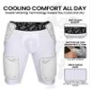 Exxact Sports Gladiator 5-Pad Adult Football Girdle for Men with Cup Pocket, Padded Compression Shorts with Integrated Hip, Thigh, Tailbone Pads, Men's Girdle Football (White, A2XL) view 2