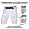 Exxact Sports Gladiator 5-Pad Adult Football Girdle for Men with Cup Pocket, Padded Compression Shorts with Integrated Hip, Thigh, Tailbone Pads, Men's Girdle Football (White, A2XL) view 3