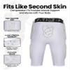 Exxact Sports Gladiator 5-Pad Adult Football Girdle for Men with Cup Pocket, Padded Compression Shorts with Integrated Hip, Thigh, Tailbone Pads, Men's Girdle Football (White, A2XL) view 4