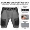 Exxact Sports Gladiator 5-Pad Adult Football Girdle for Men with Cup Pocket, Padded Compression Shorts with Integrated Hip, Thigh, Tailbone Pads, Men's Girdle Football (Grey, A4XL) view 2