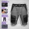 Exxact Sports Gladiator 5-Pad Adult Football Girdle for Men with Cup Pocket, Padded Compression Shorts with Integrated Hip, Thigh, Tailbone Pads, Men's Girdle Football (Grey, A3XL) view 2