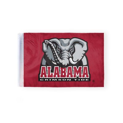 Alabama Collegiate Crimson Tide Motorcycle Flags - 6x9 Inch Double-Sided Wrap Knitted Polyester with 0.75" Pole Sleeve - Officially Licensed NCAA Product