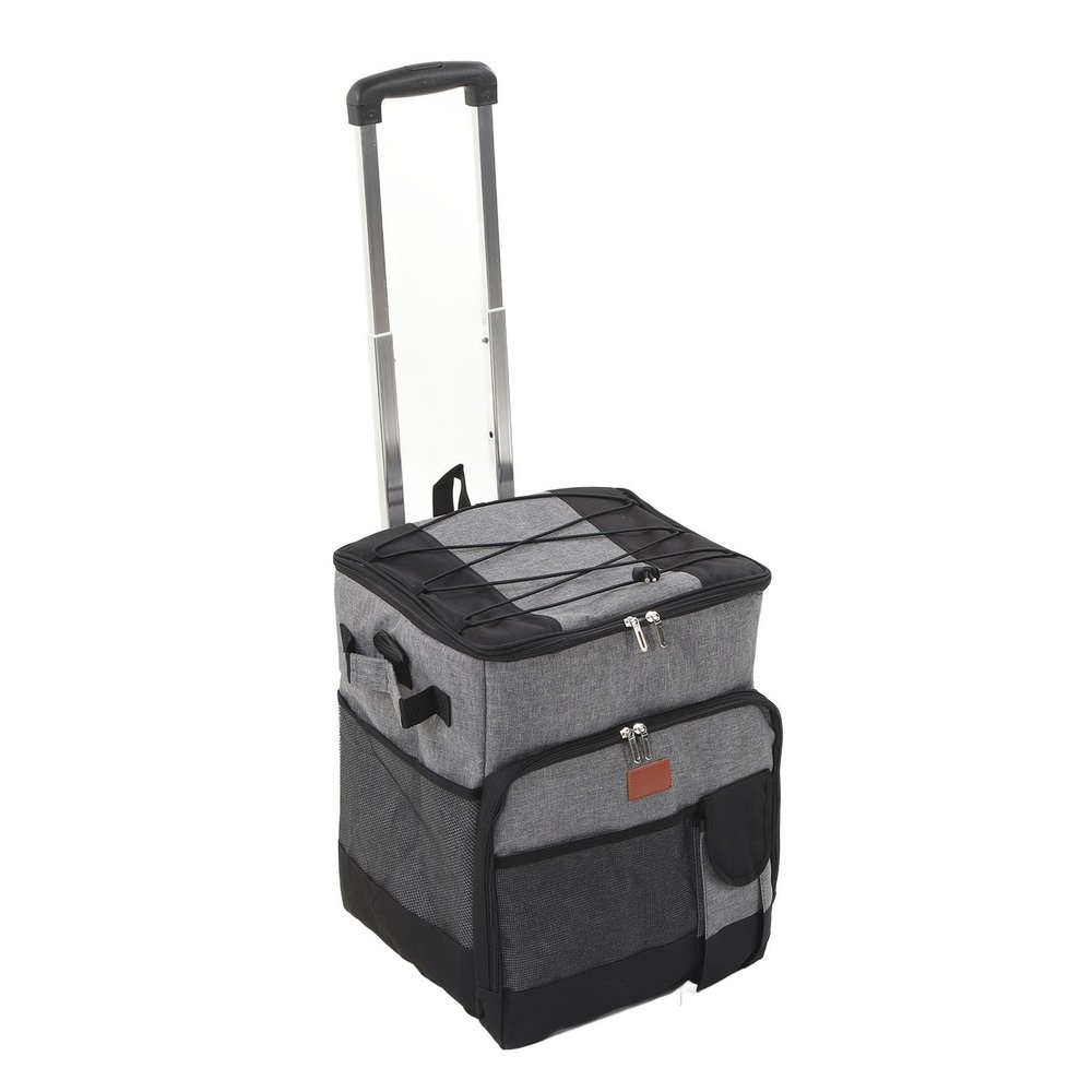 35L Rolling Cooler Bag, Insulated Leakproof Portable Soft Rolling Cooler with Wheels and Handle, Cooler Bag Trolley Box for Beach Camping BBQ