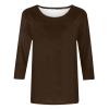 3/4 Length Sleeve Shirts for Women 2023 Casual Summer Blouses Crewneck Floral Printed Cute Tops Loose Fit Pullover view 3