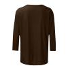 3/4 Length Sleeve Shirts for Women 2023 Casual Summer Blouses Crewneck Floral Printed Cute Tops Loose Fit Pullover view 4