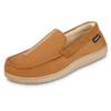 isotoner Men's Liam Microsuede Moccasin Slipper with Memory Foam, Microterry Lining, Versatile Sole, Cognac, 8-9 view 1
