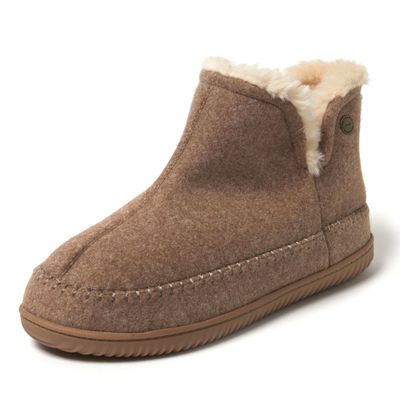 Alpine by Dearfoams Men's Brixen Indoor/Outdoor Memory Foam Boot Slipper, Chestnut, 8-9