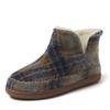 Alpine by Dearfoams Men's Brixen Indoor/Outdoor Memory Foam Boot Slipper, Blue Plaid, 8-9