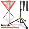 Eastgoing Heavy Duty Baseball and Softball Portable Travel Batting Tee with Baseball Ball Caddy.Easy Adjustable Height | Portable & Collapsible.Hitting Tee for Any Age Player Baseball (Black) view 1