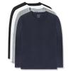 Brix Boys' Long Sleeve Tees - Tagless Crewneck Cotton Soft 4-pk Shirts. 2-20 (as1, Age, 1_Year, 2_Years, White, Navy, Black, Grey) view 1