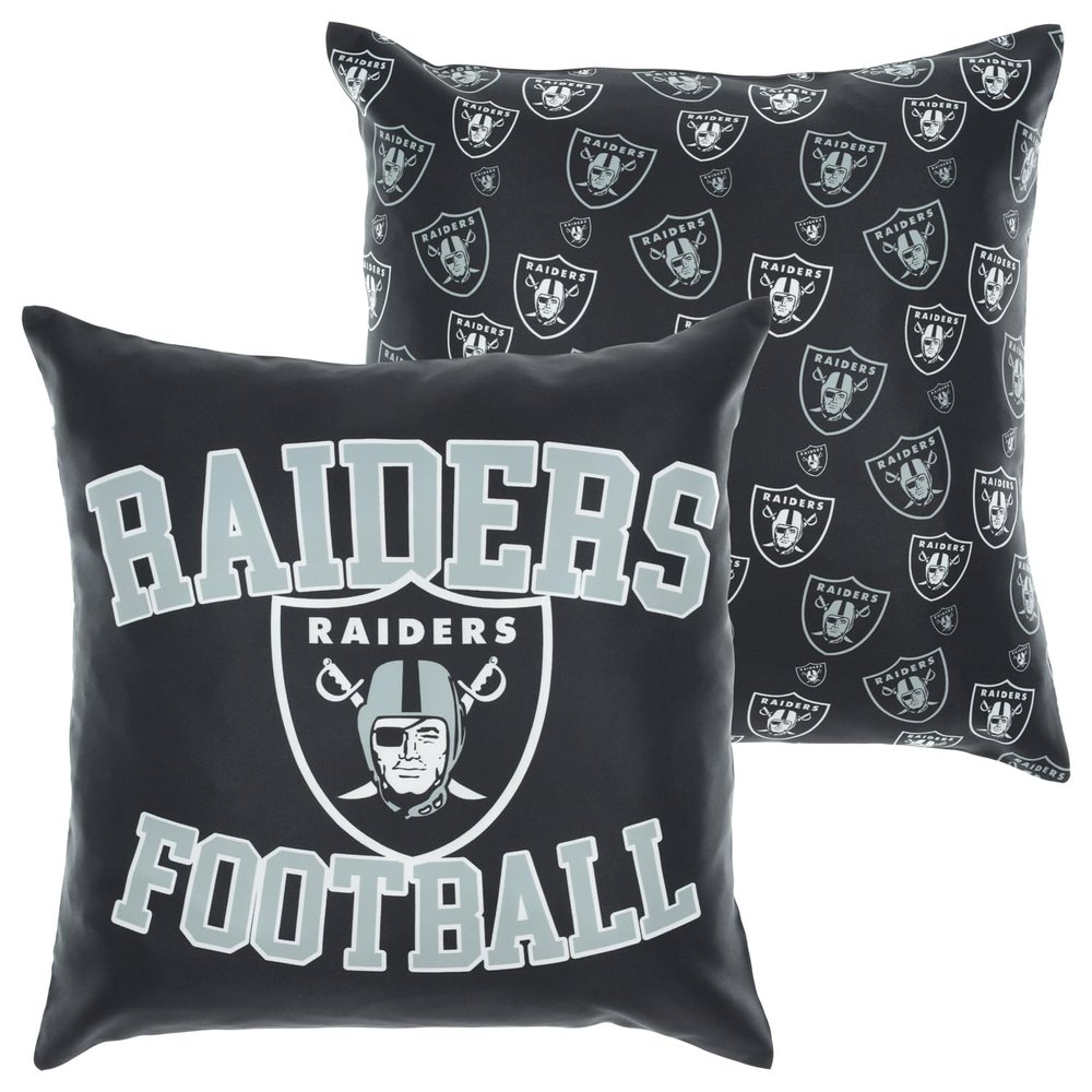 FOCO NFL 2 Pack Throw Pillow Cover 18 x 18, Las Vegas Raiders