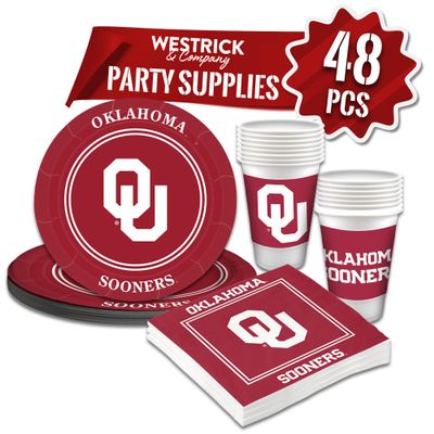 Oklahoma Sooners Party Pack - 48 Pieces (Serves 16)