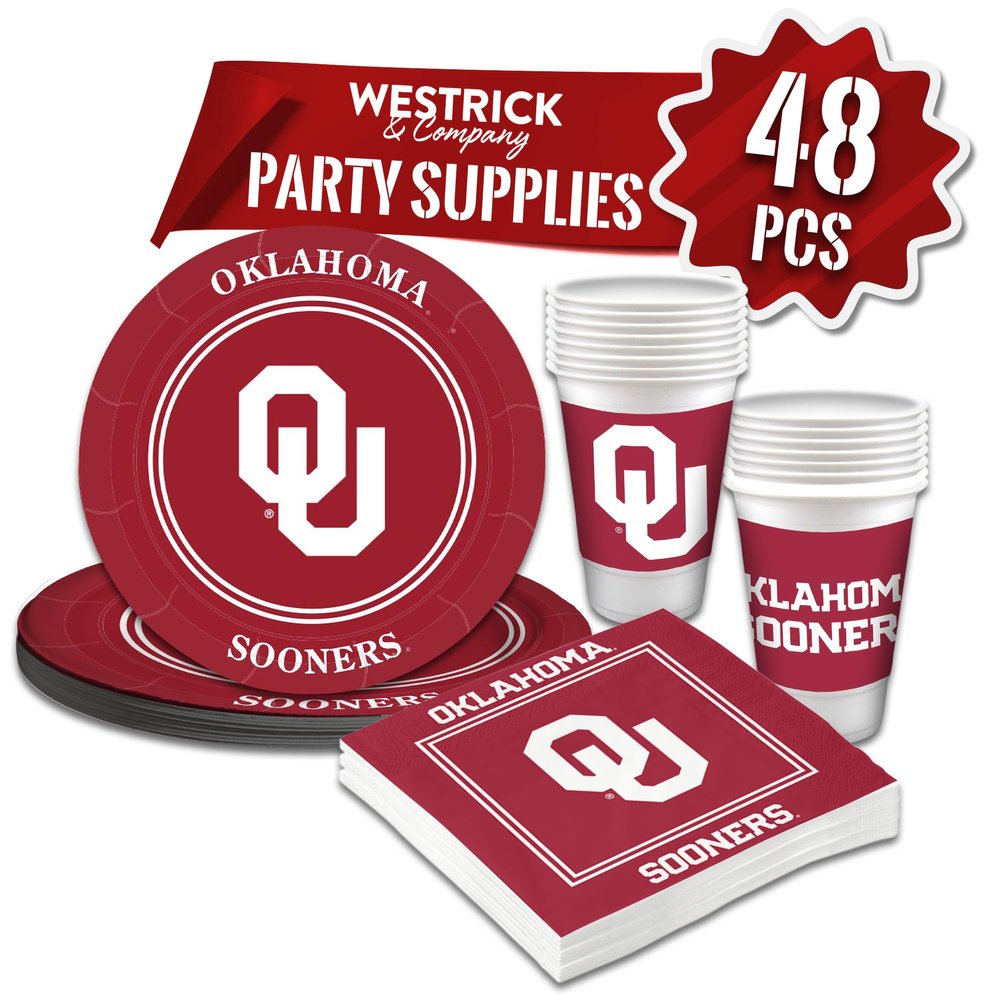 Oklahoma Sooners Party Pack - 48 Pieces (Serves 16)