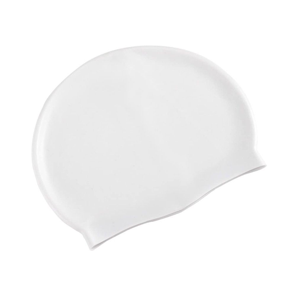 Kisangel Elastic Swim Cap for Men Women Rubber Swimming Accessory Comfortable and Sturdy Swimming Hat in White