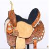 HILASON Western Horse Saddle American Leather Treeless Trail Barrel Tan | for Horses view 2