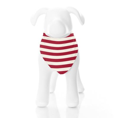KICKEE Dog Bandana in Fun Holiday Prints, Stripes or Plaids, Several Sizes for Small or Large Doggies, Great for Puppies or Teaching Old Dogs New Tricks (Classic Candy Cane Stripe - S)