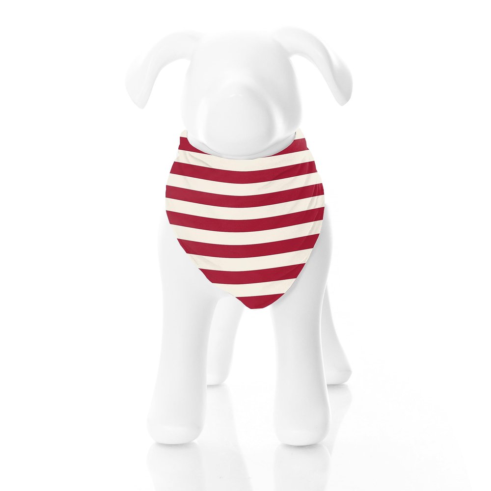 KICKEE Dog Bandana in Fun Holiday Prints, Stripes or Plaids, Several Sizes for Small or Large Doggies, Great for Puppies or Teaching Old Dogs New Tricks (Classic Candy Cane Stripe - S)