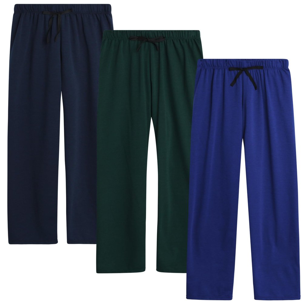 Sweet Hearts Girls Sweatpants - 3 Pack Soft Fleece Open Bottom Athletic Performance Jogger Girls Pants: Made in USA (5-18), Size 5-6, Royal/Denim/Hunter