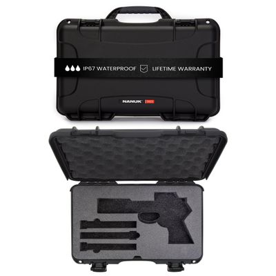 NANUK Case 910 w/Foam for Pistol Optic Ready, Black, Medium, 910S-080BK-0A0-21312