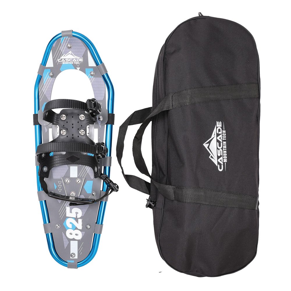 Lightweight Aluminum Frame Snowshoes with Dual Ratchet Bindings, Nylon Heel Strap, HDPE Decking, Includes Heavy Duty Carry Bag, Available in Adult and Kids Sizes, 30", Blue, Snowshoe Only
