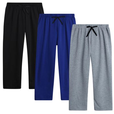 Sweet Hearts Girls Sweatpants - 3 Pack Soft Fleece Open Bottom Athletic Performance Jogger Girls Pants: Made in USA (5-18), Size 5-6, Black/Heather Grey/Royal