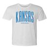 CornBorn Kansas Mens Apparel - Premium Tri-Blend Tall Kansas Small Jayhawks - White - Medium view 1