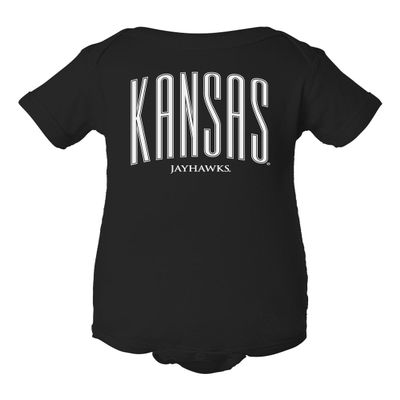CornBorn Kansas Onesie - Tall Kansas Small Jayhawks - Black - 6M