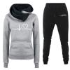 Women Fashion Hoodie Casual Two Piece Set Sweatshirt Graphic Pullover Pocket Jogger Pants Sweatsuit Fall Clothes view 1