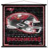 Trends International NFL Tampa Bay Buccaneers - Neon Helmet 23 Wall Poster with Magnetic Frame, 34L x 22.4W, Print and Black Hanger Bundle view 1