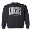 CornBorn University of Kansas Sweatshirt - Crewneck Fleece Tall Kansas Small Jayhawks - Black - Large view 1