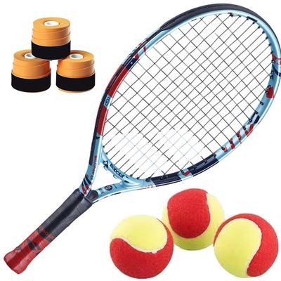 Babolat Ballfighter 17 Inch Tennis Racquet Bundled with 3 Orange Overgrips and 3 Red Felt Tennis Balls