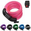 Lumintrail Combination Bike Lock Cable for Bike Accessories - 4ft Bike Locks Heavy Duty Anti Theft with Combinations - Bike Cable Lock Combination with Mounting Bracket (1 Pack, Pink) view 1