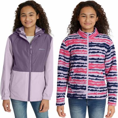 Eddie Bauer Youth Lone Peak 3 in 1 Jacket (US, Alpha, Small, Regular, Pastel Lilac)
