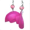 Screwback Earrings, Big Bold Light Weight 3.5" Cowgirl Barrel Racer Rodeo Queen Western Cowgirl Hot Pink Hat with Pink and White Cow Spots Bling Non Pierced Earrings + GIFT BAG view 2