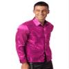 dPois Men Long Sleeve Shiny Sequin Shirts Latin Jazz Dancewear Stage Performance Costume Fancy Shirt Top Hot Pink Small view 2