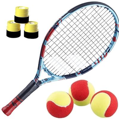Babolat Ballfighter 17 Inch Tennis Racquet Bundled with 3 Yellow Overgrips and 3 Red Felt Tennis Balls