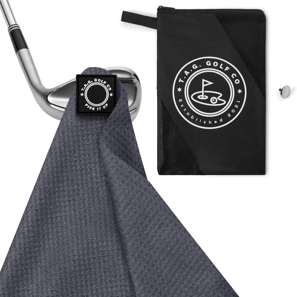 T.A.G. Golf Original Pick It Up Magnetic Golf Towel Charcoal
