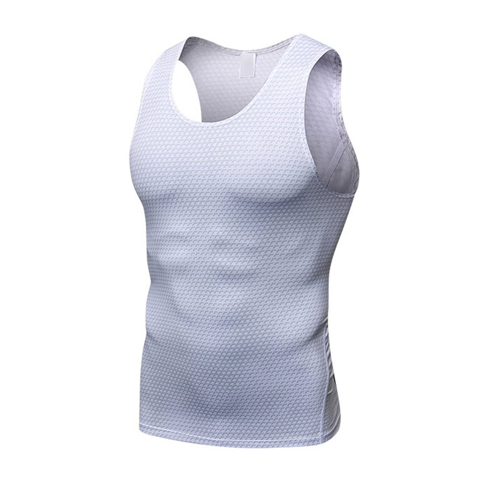 Maiyifu-GJ Men's Gym Sport Fitness Slim Fit T-Shirt Athletic Workout Quick-Dry Shirts Sleeveless Compression Tank Top (White,XX-Large)