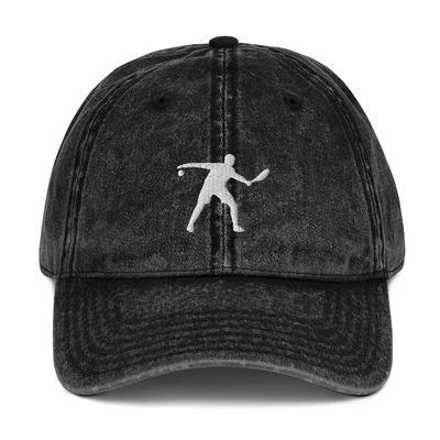 Racquetball hat, Embroidered Unisex Vintage hat, Design 2, Racquetball Gifts, Racquetball Cap for Men. Black