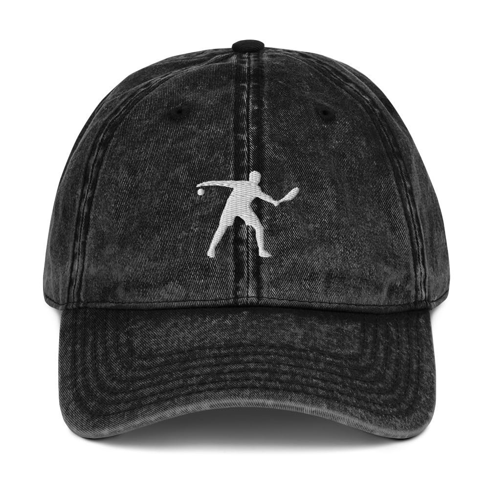 Racquetball hat, Embroidered Unisex Vintage hat, Design 2, Racquetball Gifts, Racquetball Cap for Men. Black