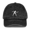 Racquetball hat, Embroidered Unisex Vintage hat, Design 2, Racquetball Gifts, Racquetball Cap for Men. Black view 1