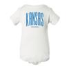 CornBorn Kansas Onesie - Tall Kansas Small Jayhawks - White - 6M view 1