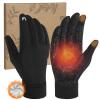 RIGWARL Winter Gloves Men Women for Cold Weather, Warm Plush Gloves with Touchscreen Fingers, Thermal Glove Early Spring and Late Fall Gift for Runing Hiking Driving Walking Skiing Snow(Black,L) view 1