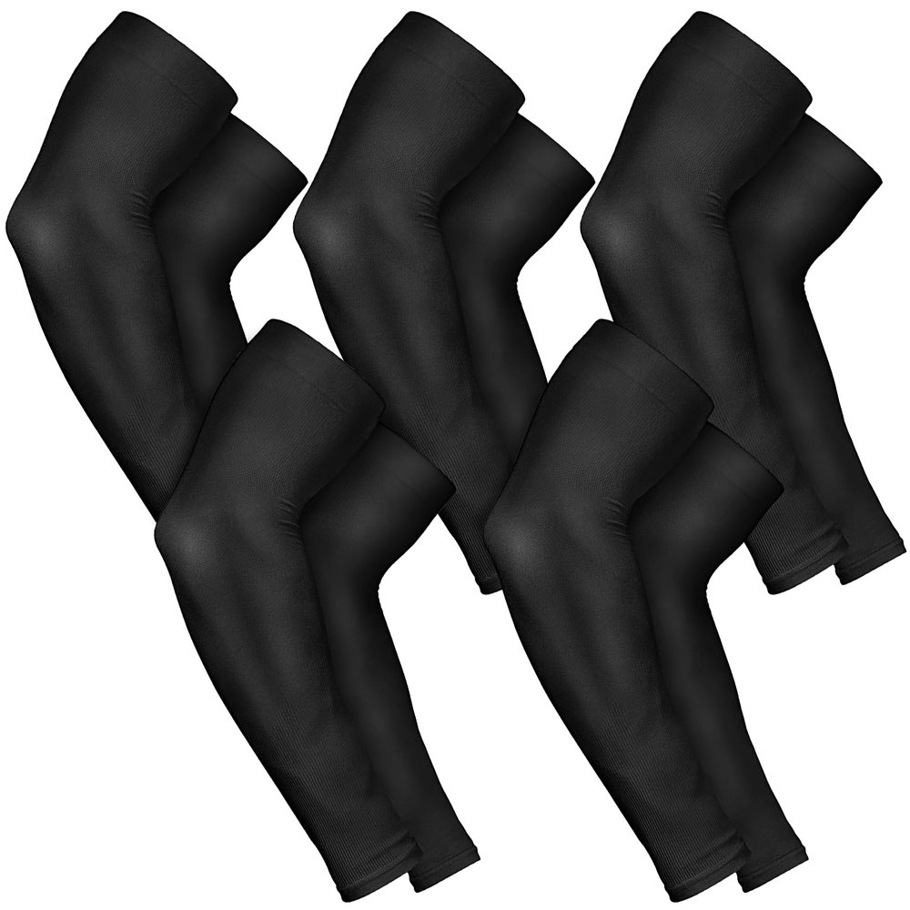 AURUZA 5 Pairs Arm Sleeves for Men & Women, Compression Cooling Tattoo Sleeve Cover Up for Women,UV Sun Protection