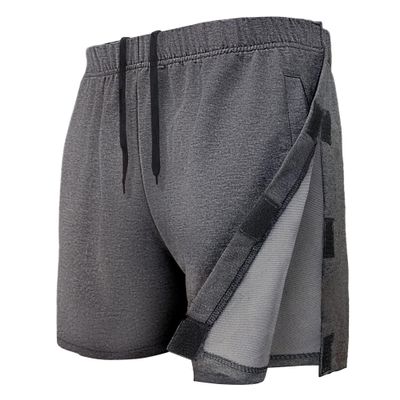 Unisex Hip Knee Surgery Recovery Shorts Men Tear Away Short Pant Breakaway 2 Side Snap Shorts Adaptive Clothing Women Gray L