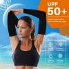 AURUZA 5 Pairs Arm Sleeves for Men & Women, Compression Cooling Tattoo Sleeve Cover Up for Women,UV Sun Protection view 3