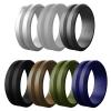 Hokygoky 8 mm Silicone Rings Belveled Edge Groove Men Wedding Rubber Bands Flexible Silicone Finger Ring Jewelry Silver 7 view 2
