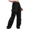 XUNRYAN Cargo Pants Womens High Waist Parachute Pants Multi Pockets Hippie Joggers Streetwear 2023 Fall Fashion Clothes view 1
