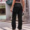 XUNRYAN Cargo Pants Womens High Waist Parachute Pants Multi Pockets Hippie Joggers Streetwear 2023 Fall Fashion Clothes view 3