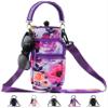 AceTreker 32 oz 40 oz Water Bottle Sleeve with 4 Pocket, Neoprene Water Bottle Carrier Bag with Strap & Paracord Handle, Metal Steel Water Flask Sling Pouch Holder for Walking Hiking-Purple Rose view 1